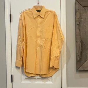 Orange Dress Shirt with Classic Collar and Long Sleeves